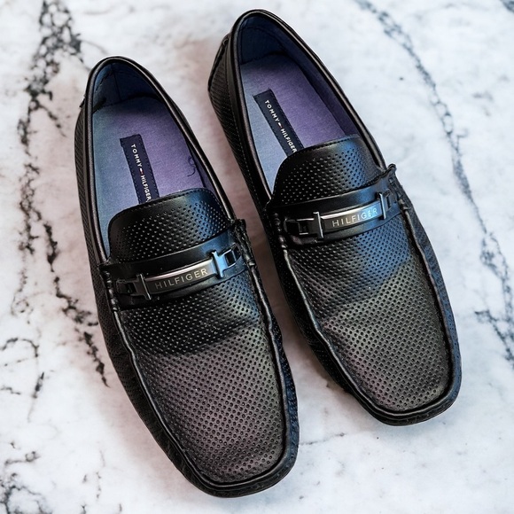 Tommy‎ Hilfiger Black Adian Driving Loafers Lightweight Men's 13 Oxford Shoes - Picture 1 of 10